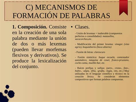 La formación de palabras en español PPT Descarga Gratuita