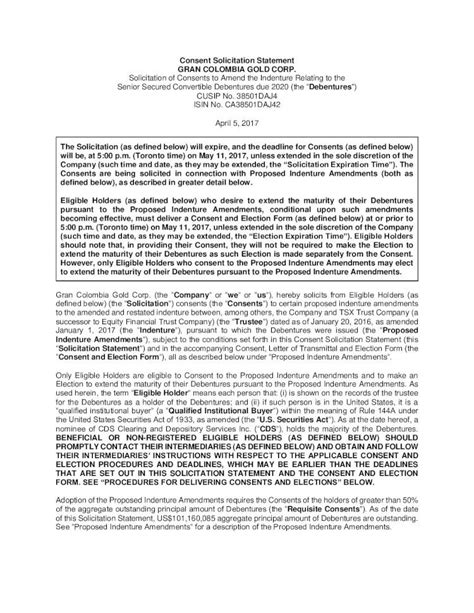 Pdf Consent Solicitation Statement Gran Colombia Gold S21q4cdn