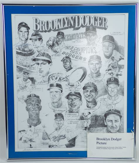 Lot Detail Brooklyn Dodgers Memories Signed X Framed