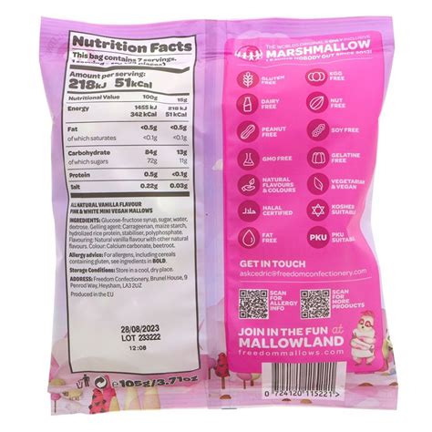 Freedom Confectionery Pink White Mini Marshmallows G Freedom