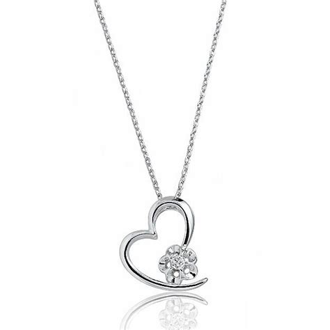 Beautiful Heart 925 Sterling Silver Cz Pendant Necklace 16 2 Extender Boutique Fan