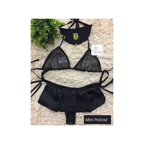 Mini Fantasia Policial Sexy Sensual Lingerie Pimenta Shopee Brasil