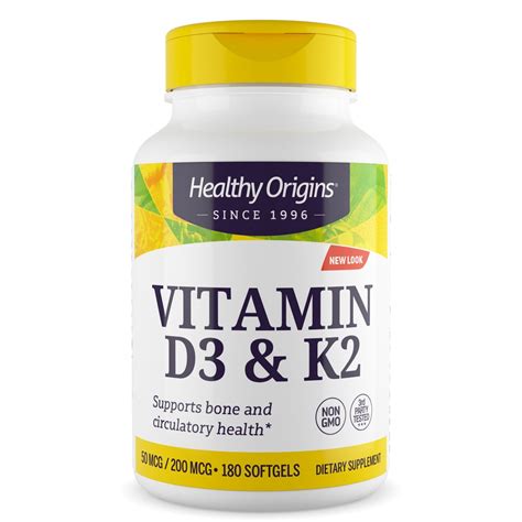 Healthy Origins Vitamin D K Softgels Vitacost