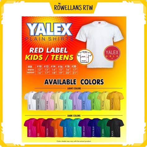 Original Yalex T-SHIRT Round Neck (All color & Adult / Kids) | Shopee ...