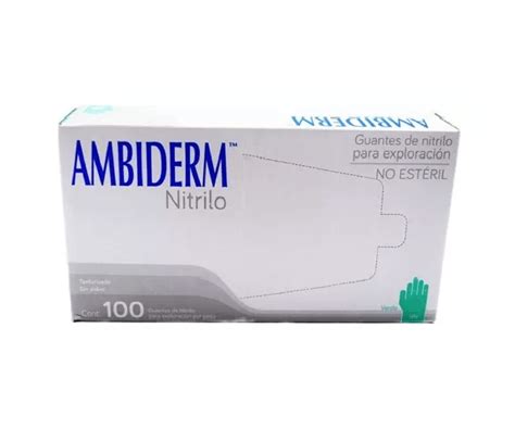 Guante De Nitrilo Ambiderm Talla Mediana Caja Con Off