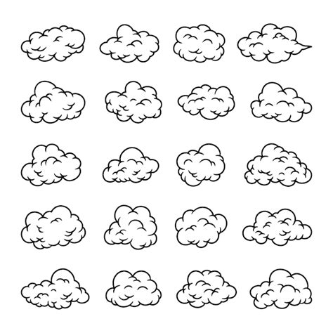 Premium Vector Set Of Cloud Hand Drawn Vector