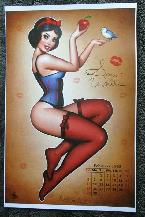 X Art Poster Babe Snow White Pinup Calendar Disney New Signed