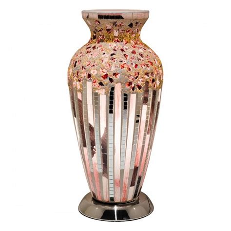 Art Deco Pink Mosaic Glass Vase Lamp Vase Lamp Contemporary Light