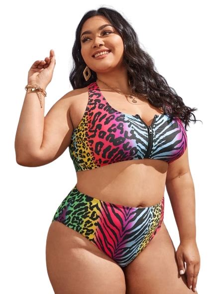 SHEIN PLUS SIZE STRÓJ BIKINI WZÓR ZAMEK 44 VCA 13552702063 Allegro pl