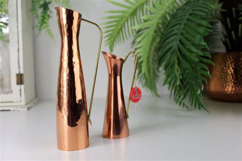 Two Vintage Copper Vases Made In Switzerland Copper Etsy Wedding