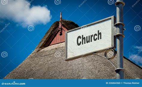 Street Sign to Church stock photo. Image of faith, good - 226864360