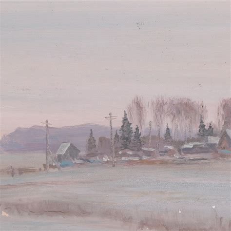 Landscape Oil Painting of Village Scene in Winter | EBTH