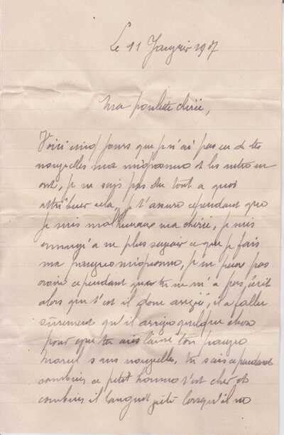 Lettre d un poilu à sa femme Europeana