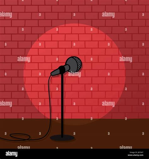 red brick spotlight stand up comedy stage vector art Stock Vector Image ...