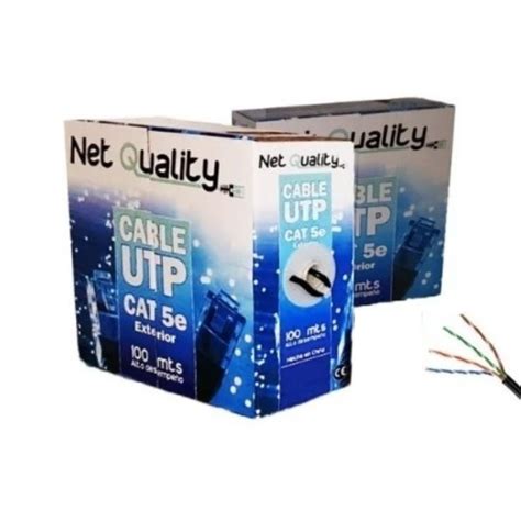 Cable Utp Cat 5e Net Quality Exterior Negro 1m Suelto Para Armar