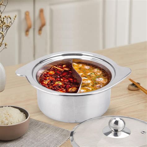 Shabu Hot Pot Chinese Dual Sided Pot Induction Cooktop Two Flavor Soup Pot Cooking Pot Cookware