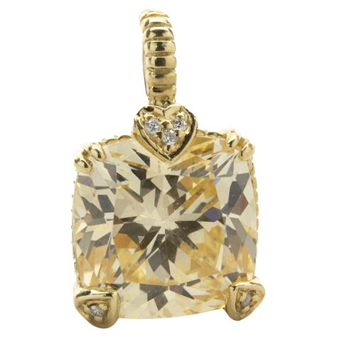 Judith Ripka 18 Karat Yellow Gold Canary Crystal And Yellow Sapphire