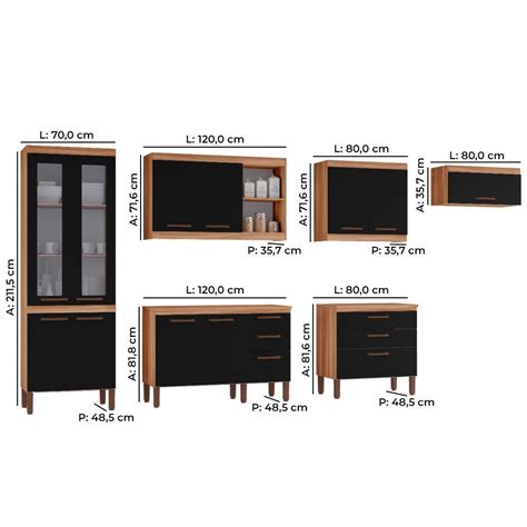 Cozinha Completa Modulada Tuboarte Gata Mdf Balc Es