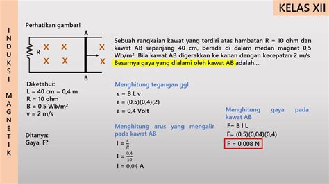 LATIHAN SOAL GGL INDUKSI KAWAT BERGERAK INDUKSI ELEKTROMAGNETIK YouTube