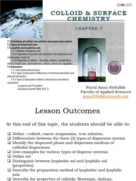CHM271 - Chapter 7 Colloid & Surface Chemistry (Part 1) | PDF | Colloid ... 