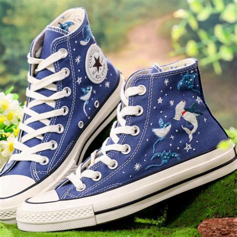 Custom Embroidered Converse Hammerhead Sharks And Manta Ray