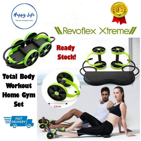 Revoflex Xtreme Workout Kit Fitness Exercise Rope Ab Roller Double