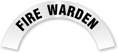 Fire Warden Reflective Hard Hat Decal Easy To Order Sku Hh 0373