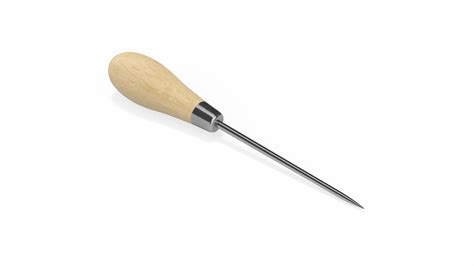 scratch awl tool  wooden handle  turbosquid