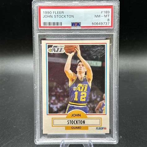 1990 Fleer John Stockton 189 Utah Jazz PSA 8 NM MT AT324 123 EBay