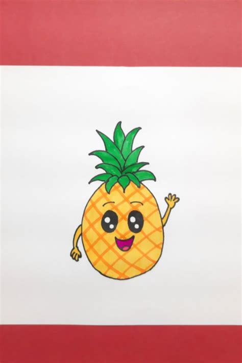 How to draw a cute pineapple – Artofit