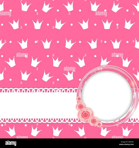 Pink Princess Crown Background Vector Illustration Eps10 Stock Photo