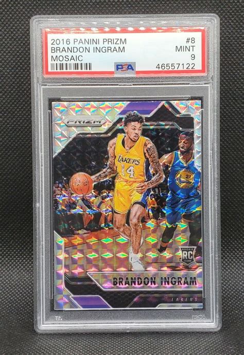 2016 17 Brandon Ingram Panini Prizm Mosaic 8 RC Rookie PSA 9 EBay