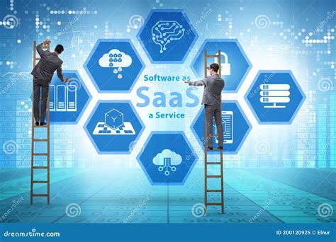 Software As A Service Saas Concept With Businessman Stock Image