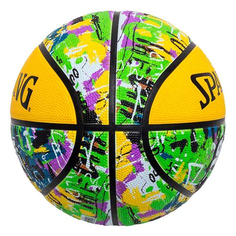 Bola Spalding Basquete Graffiti Amarelo E Verde Nico Center Sport