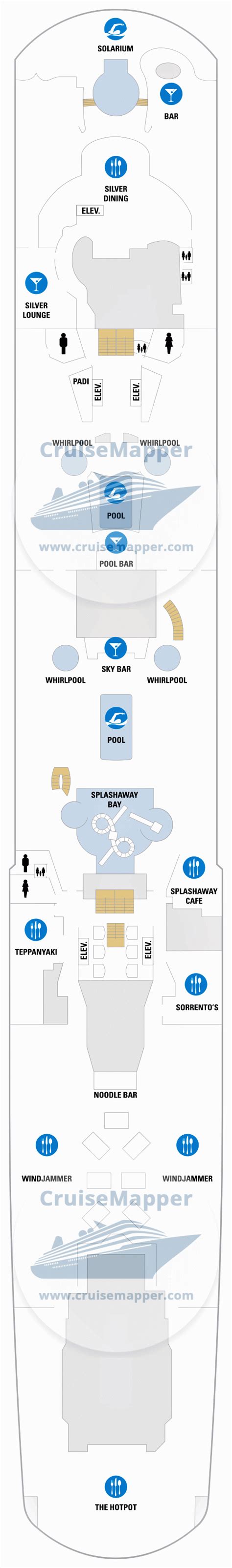 Spectrum Of The Seas deck 14 plan | CruiseMapper