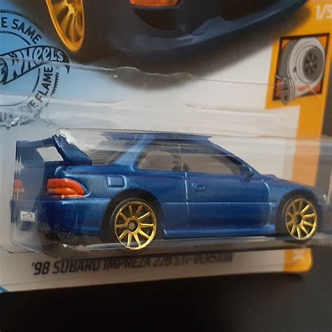 HOT WHeeLs SUBARU IMPREZA B STi WRX 青 メタリック スバル インプレッサ ミニカー ラリー 峠 仕様