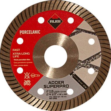 Rubi Adder Blade 115mm For 20mm Thick Porcelain Super Pro EXT