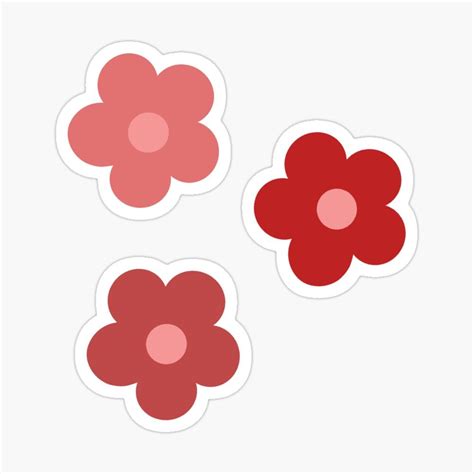 Red Flowers Sticker For Sale By Maddie Johnson Coloring Stickers