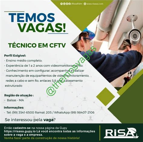 T Cnico Em Cftv Balsas Ma Vaga S Themos Vagas Empregos E