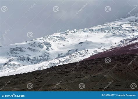 Glacier Sur Le Volcan Du Cotopaxi Image Stock Image Du Quito