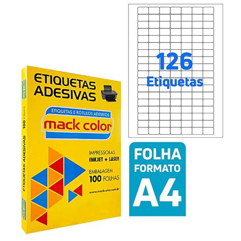 Etiqueta A A Inkjet Laser X Mm Mack Color Online