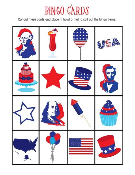 Free 4th Of July Bingo Printable Lil Luna