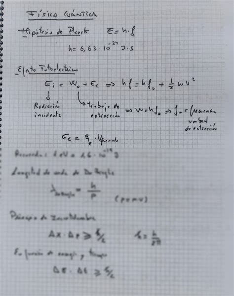 Solution Todas Las Formulas De La F Sica Cu Ntica Studypool