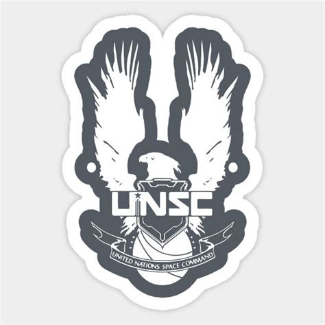 Unsc Logo Halo 4 Clean Logo In White Unsc Logo Halo 4 Sticker