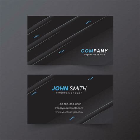 Black Modern Business Or Visiting Card In Front And Back Side. 23440440 Vector Art at Vecteezy