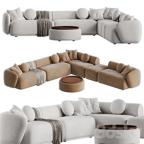 Meridiani Rene Sofa Set 1 Sofa 3D Model