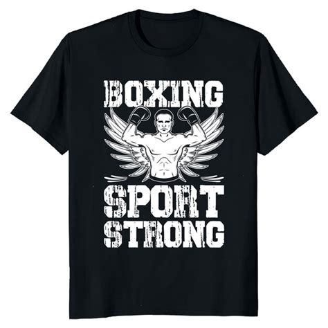 Uma Camisa Preta Que Diz Esporte De Boxe Forte Nela Vetor Premium