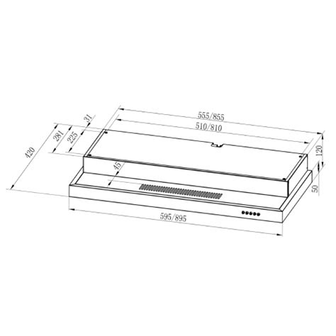 Rinnai Rh S Ssr Slimline Hood Stainless Steel Metallic Silver Finish