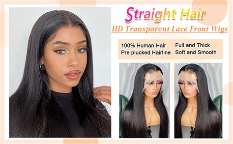 Amazon X Hd Lace Front Wigs Human Hair Straight Transparent