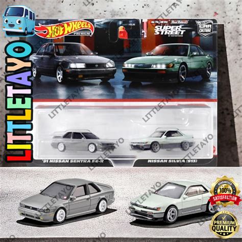 Jual Hot Wheels Premium Twin 2 Pack 91 Nissan Sentra SE R Nissan Silvia S13 Shopee Indonesia